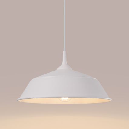 Lestenec na vrvici FRIKA 1xE27/15W/230V pr. 34 cm bela