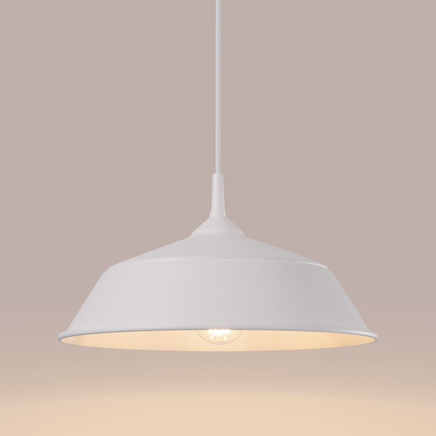 Lestenec na vrvici FRIKA 1xE27/15W/230V pr. 34 cm bela