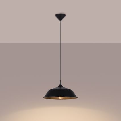 Lestenec na vrvici FRIKA 1xE27/15W/230V pr. 34 cm črna
