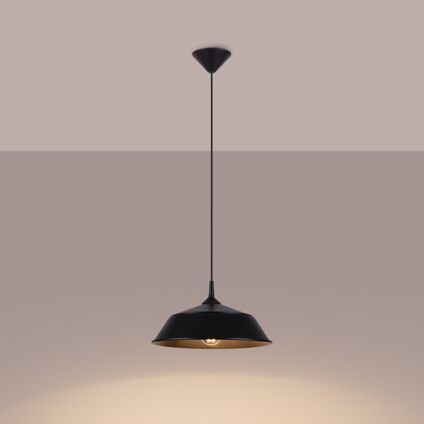 Lestenec na vrvici FRIKA 1xE27/15W/230V pr. 34 cm črna