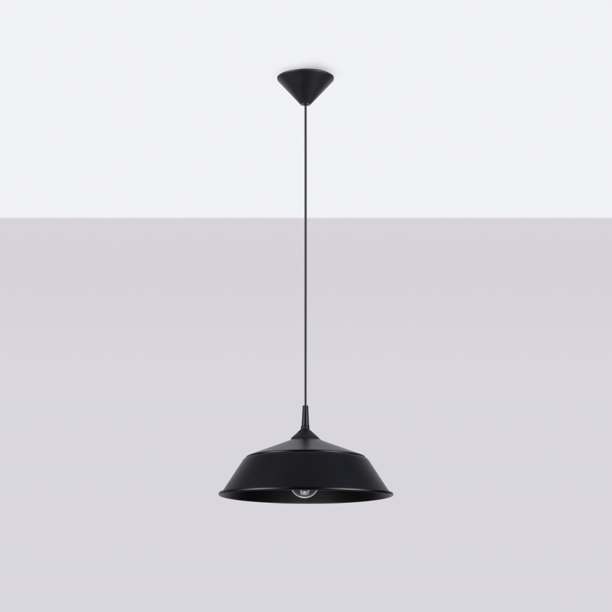 Lestenec na vrvici FRIKA 1xE27/15W/230V pr. 34 cm črna