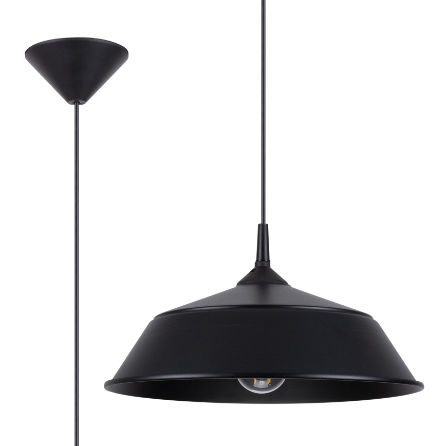 Lestenec na vrvici FRIKA 1xE27/15W/230V pr. 34 cm črna