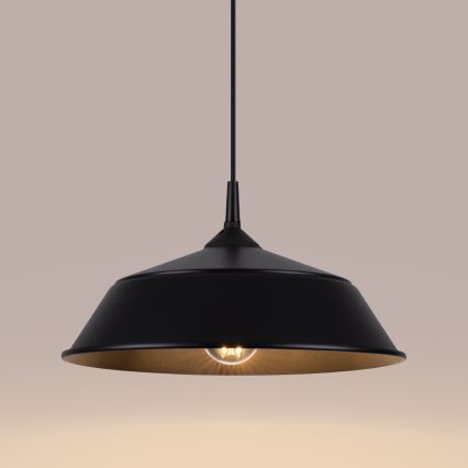Lestenec na vrvici FRIKA 1xE27/15W/230V pr. 34 cm črna