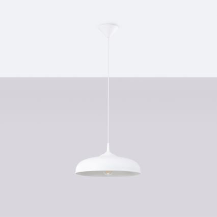 Lestenec na vrvici GINA 1xE27/15W/230V pr. 38 cm bela