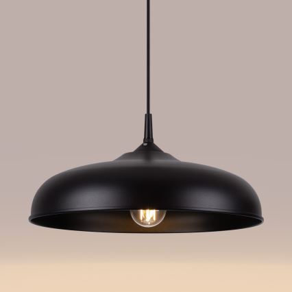Lestenec na vrvici GINA 1xE27/15W/230V pr. 38 cm črna