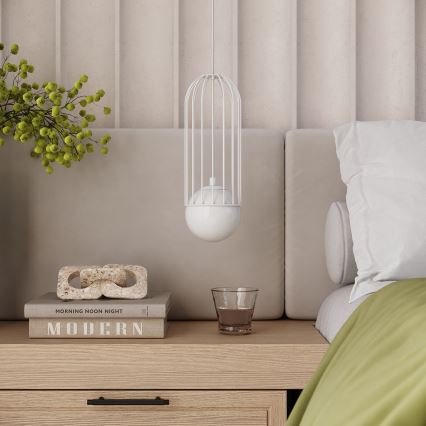 Lestenec na vrvici BRINA 1xG9/8W/230V bela