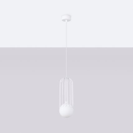 Lestenec na vrvici BRINA 1xG9/8W/230V bela
