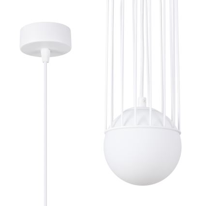 Lestenec na vrvici BRINA 1xG9/8W/230V bela