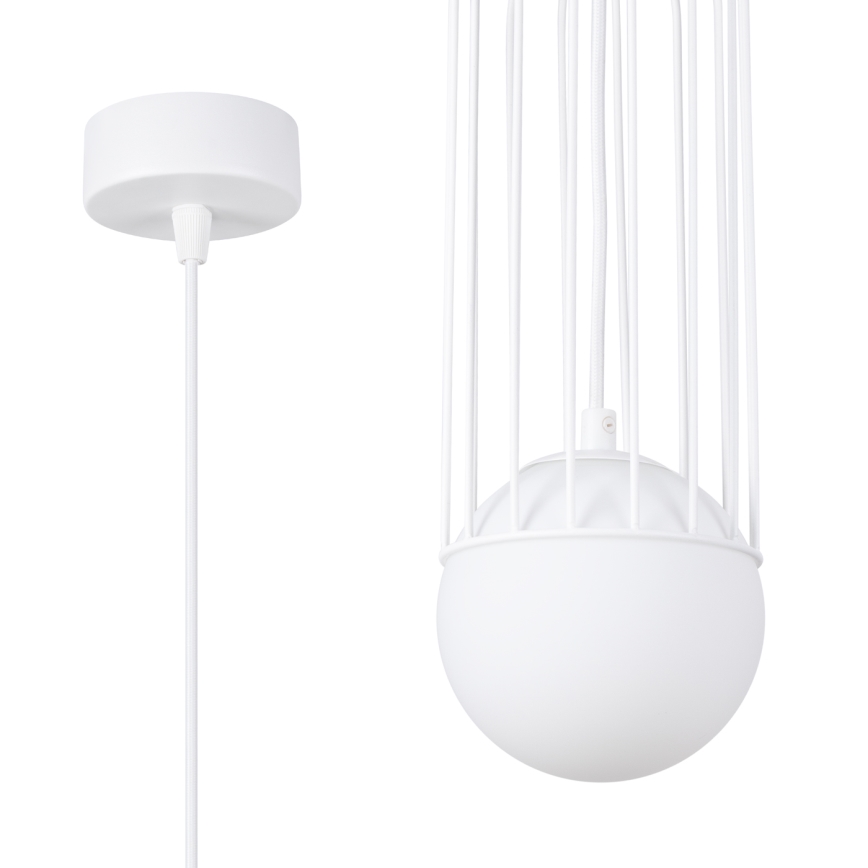Lestenec na vrvici BRINA 1xG9/8W/230V bela