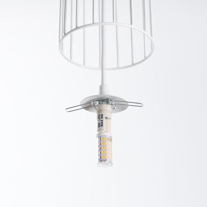 Lestenec na vrvici BRINA 1xG9/8W/230V bela