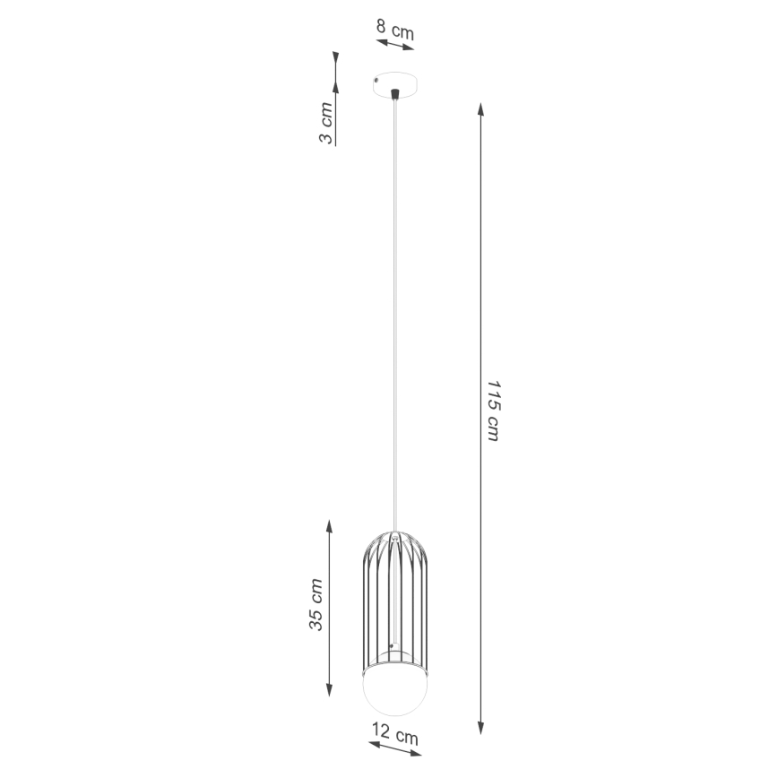 Lestenec na vrvici BRINA 1xG9/8W/230V bela