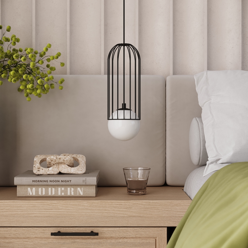 Lestenec na vrvici BRINA 1xG9/8W/230V črna