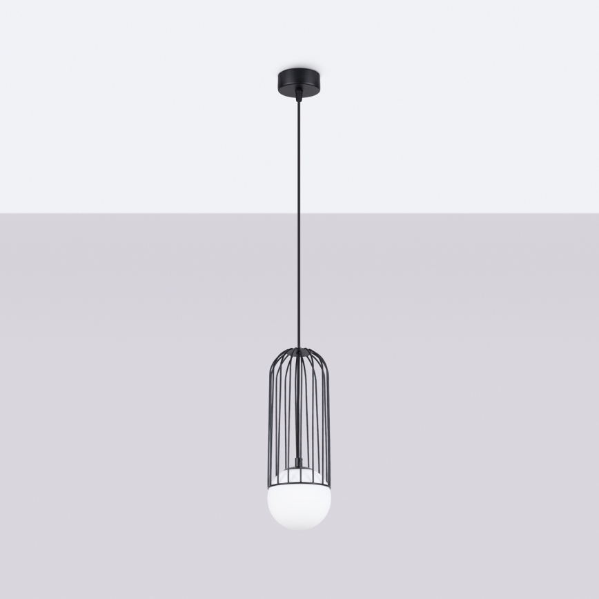 Lestenec na vrvici BRINA 1xG9/8W/230V črna