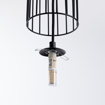 Lestenec na vrvici BRINA 1xG9/8W/230V črna