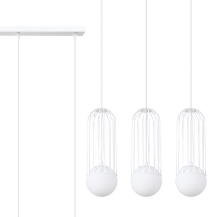 Lestenec na vrvici BRINA 3xG9/8W/230V bela