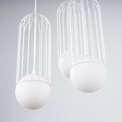 Lestenec na vrvici BRINA 3xG9/8W/230V bela