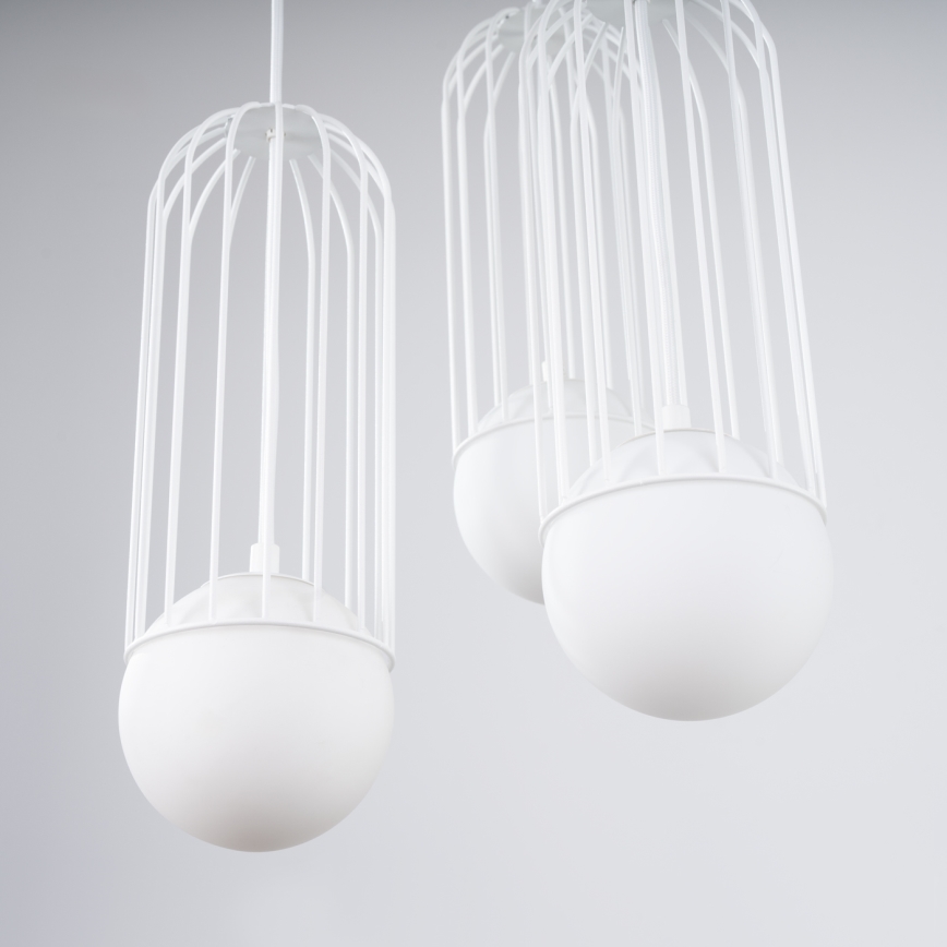 Lestenec na vrvici BRINA 3xG9/8W/230V bela