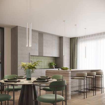 Lestenec na vrvici ARCHE 1xG9/8W/230V bela