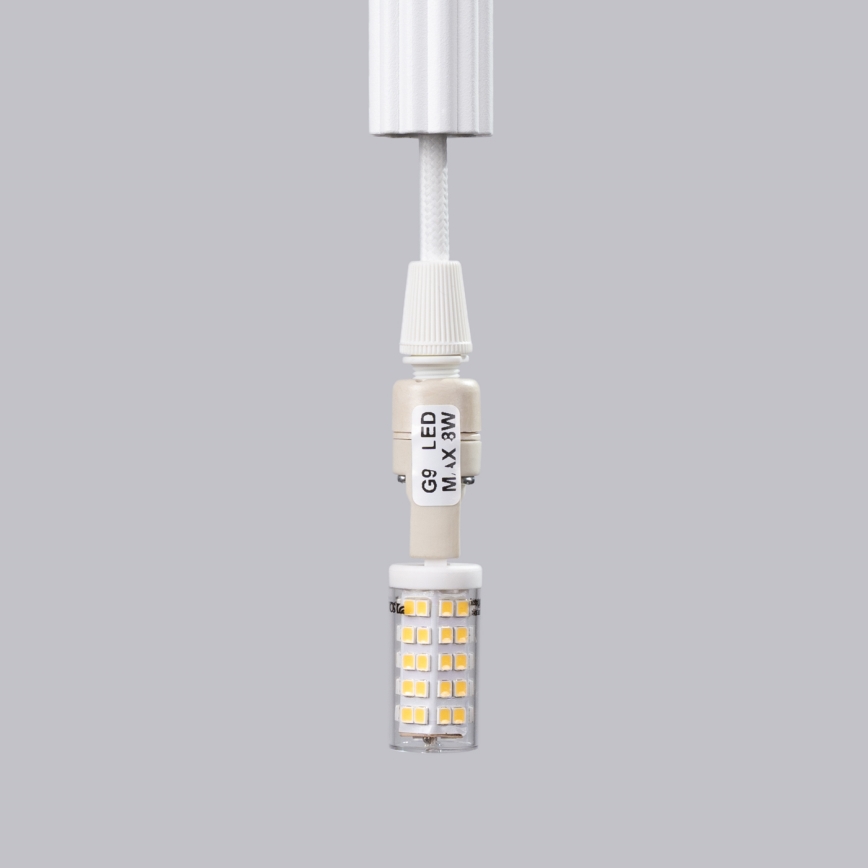Lestenec na vrvici ARCHE 1xG9/8W/230V bela