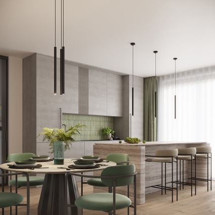 Lestenec na vrvici ARCHE 1xG9/8W/230V črna