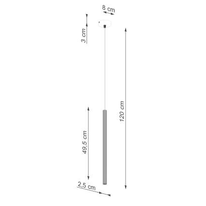 Lestenec na vrvici ARCHE 1xG9/8W/230V črna