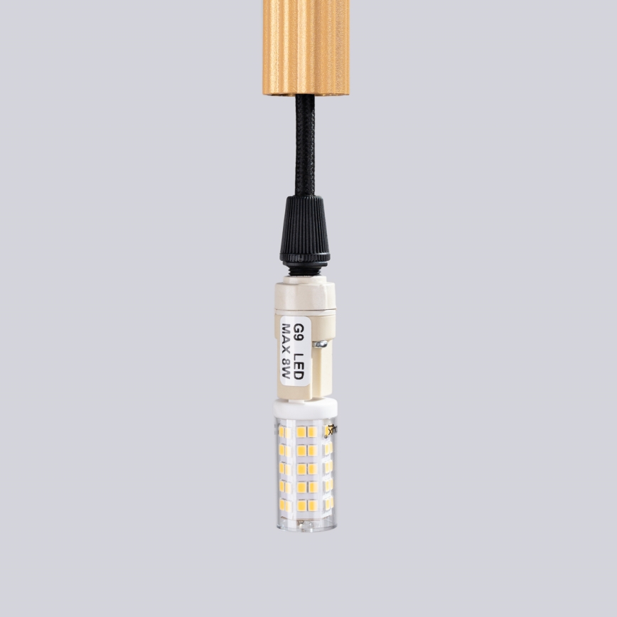 Lestenec na vrvici ARCHE 1xG9/8W/230V zlata
