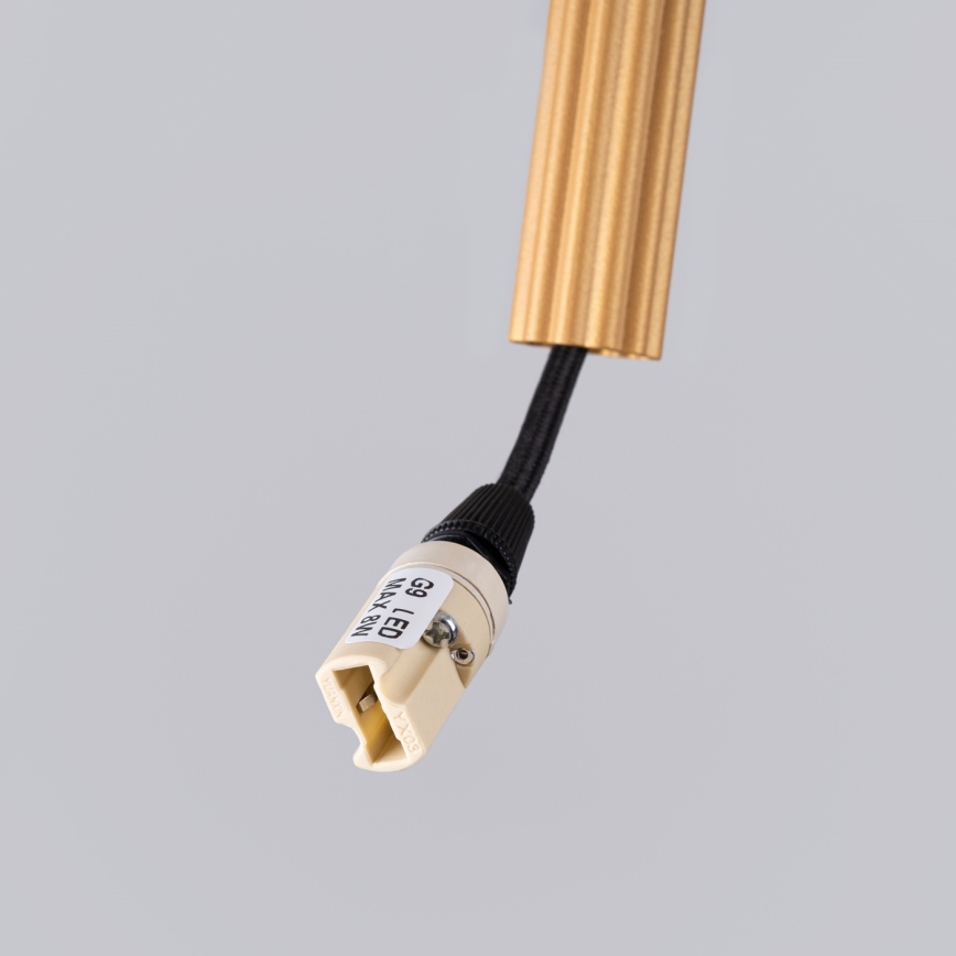 Lestenec na vrvici ARCHE 1xG9/8W/230V zlata