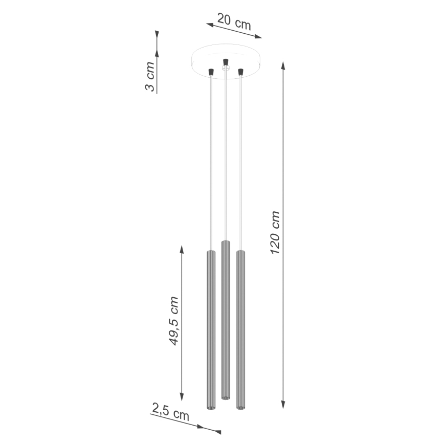 Lestenec na vrvici ARCHE 3xG9/8W/230V bela