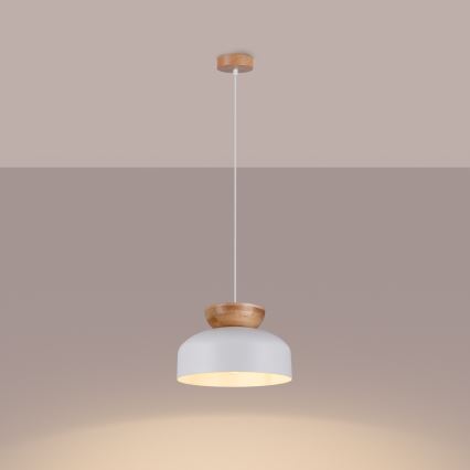 Lestenec na vrvici MARION 1xE27/15W/230V pr. 29,5 cm bela