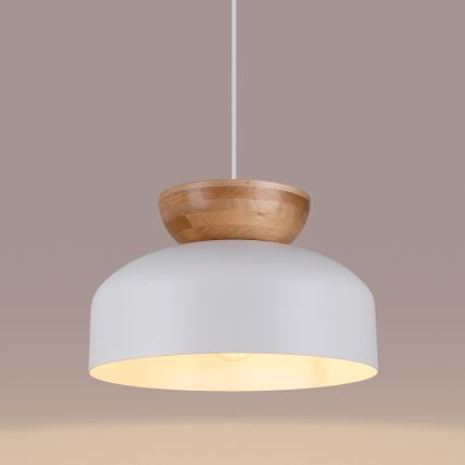 Lestenec na vrvici MARION 1xE27/15W/230V pr. 29,5 cm bela