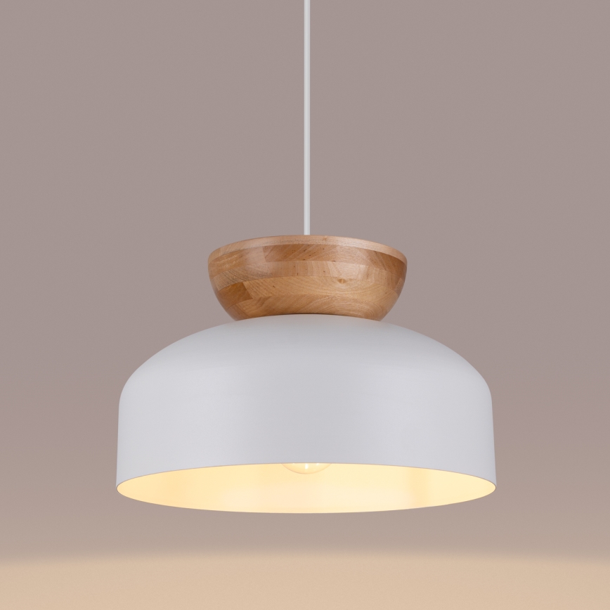 Lestenec na vrvici MARION 1xE27/15W/230V pr. 29,5 cm bela