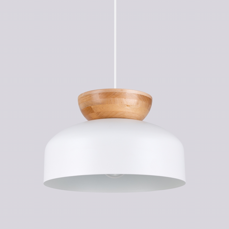 Lestenec na vrvici MARION 1xE27/15W/230V pr. 29,5 cm bela