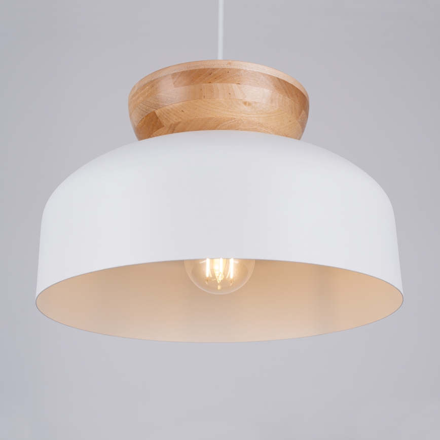 Lestenec na vrvici MARION 1xE27/15W/230V pr. 29,5 cm bela