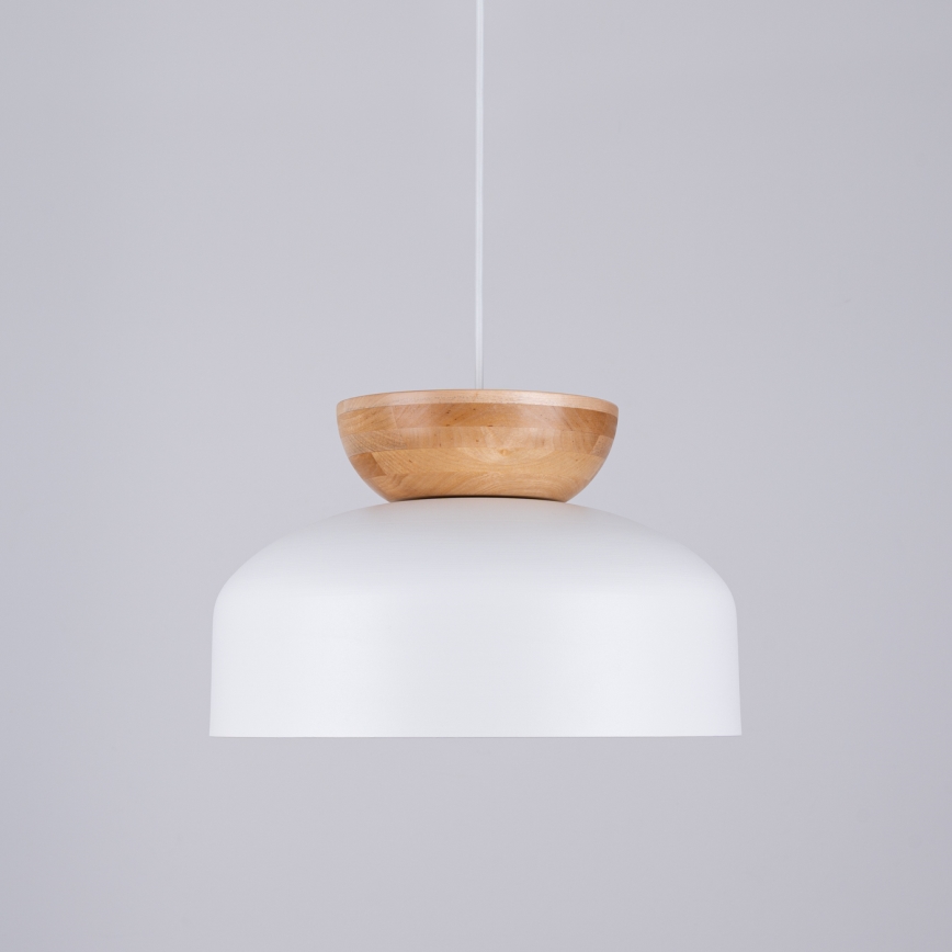 Lestenec na vrvici MARION 1xE27/15W/230V pr. 29,5 cm bela