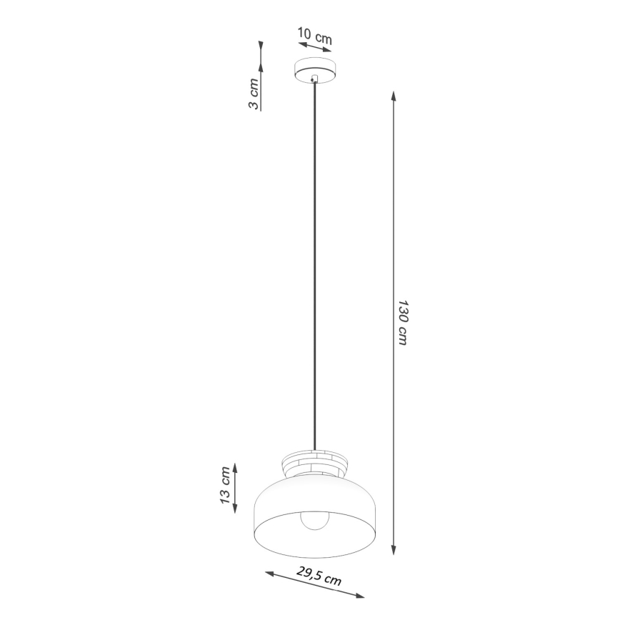 Lestenec na vrvici MARION 1xE27/15W/230V pr. 29,5 cm bela