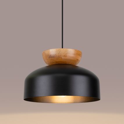 Lestenec na vrvici MARION 1xE27/15W/230V pr. 29,5 cm črna