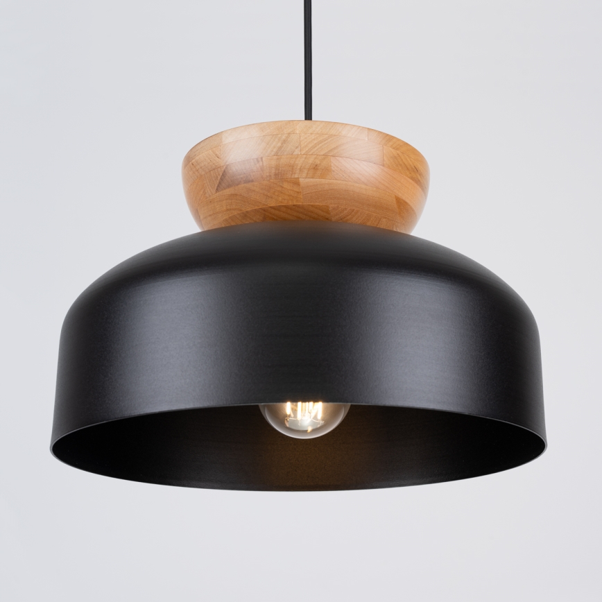 Lestenec na vrvici MARION 1xE27/15W/230V pr. 29,5 cm črna