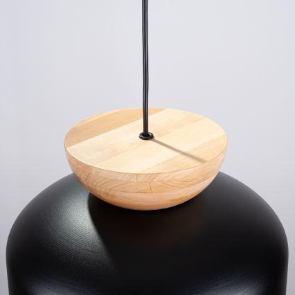 Lestenec na vrvici MARION 1xE27/15W/230V pr. 29,5 cm črna