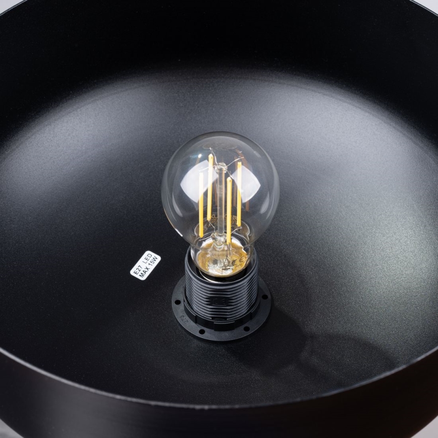 Lestenec na vrvici MARION 1xE27/15W/230V pr. 29,5 cm črna