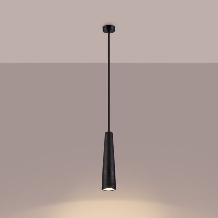 Lestenec na vrvici ELECTRA 1xGU10/10W/230V beton/črna