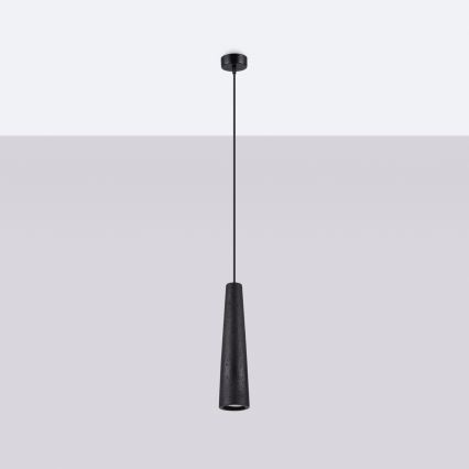 Lestenec na vrvici ELECTRA 1xGU10/10W/230V beton/črna