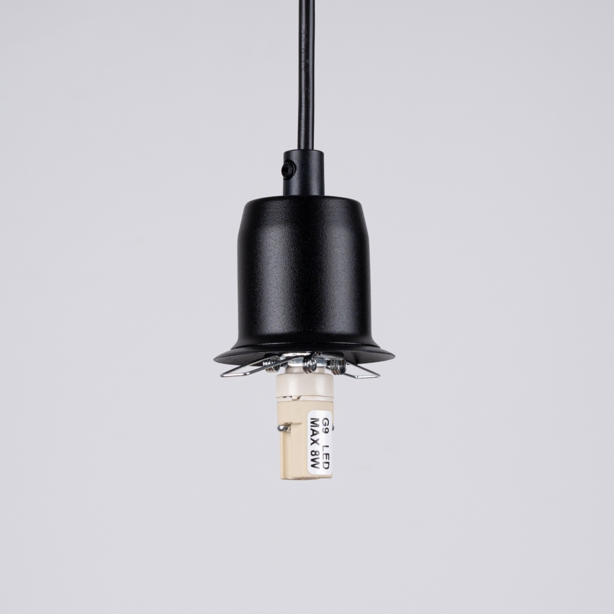 Lestenec na vrvici HYPERION 3xG9/8W/230V črna