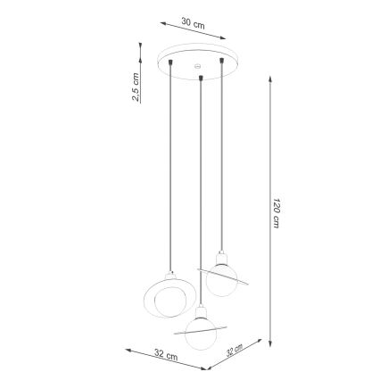 Lestenec na vrvici HYPERION 3xG9/8W/230V črna