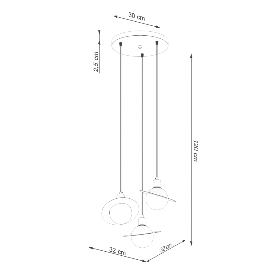 Lestenec na vrvici HYPERION 3xG9/8W/230V črna