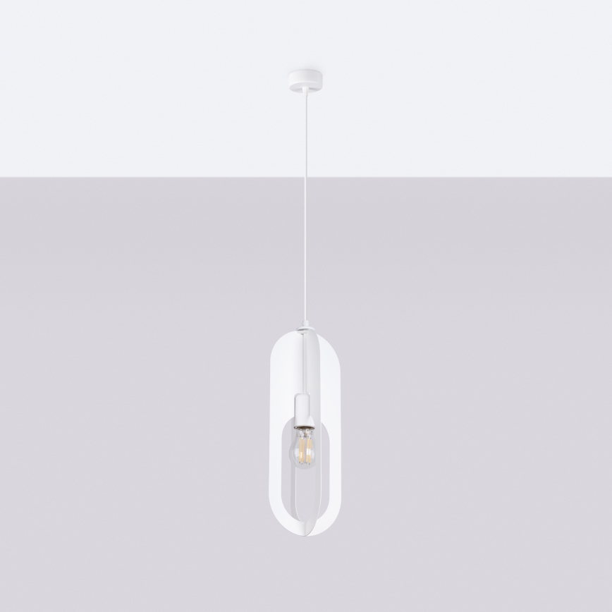 Lestenec na vrvici NICUS 1xE27/15W/230V bela