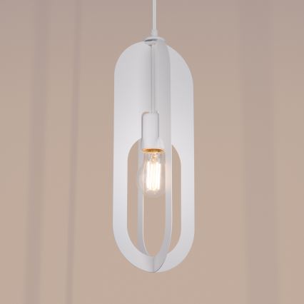 Lestenec na vrvici NICUS 1xE27/15W/230V bela