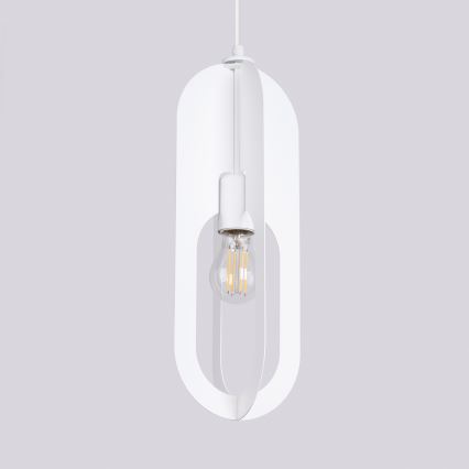 Lestenec na vrvici NICUS 1xE27/15W/230V bela