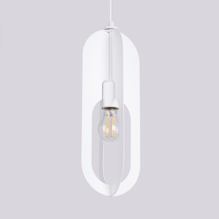 Lestenec na vrvici NICUS 1xE27/15W/230V bela