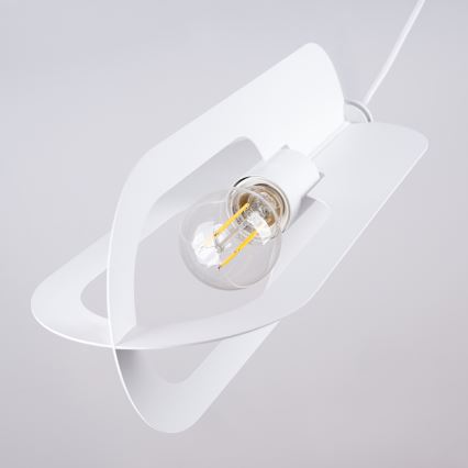 Lestenec na vrvici NICUS 1xE27/15W/230V bela