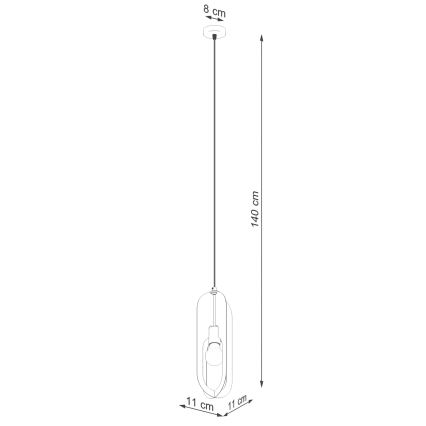 Lestenec na vrvici NICUS 1xE27/15W/230V bela